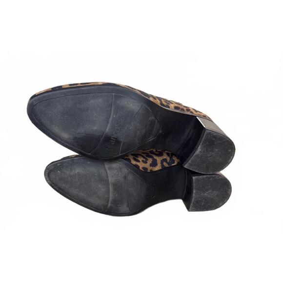 Franco Sarto Ankle Booties 8.5 MSP $139 Notched Leopard Cowgirl Western Casual - Picture 5 of 5